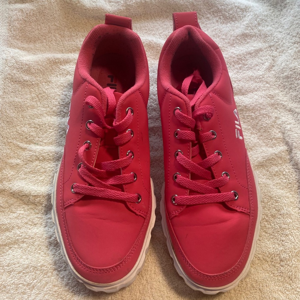 Fila Panache Womens Hot Pink Platform Sneakers Low Top Shoes 5CM00969-661 Size 8